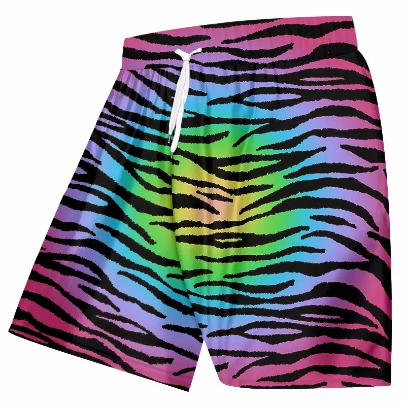 OGKB летние крутые Короткие штаны мужские хип-хоп панк быстросохнущие Полиэстеровые турбеты мужские крутые цветные леопардовые пляжные