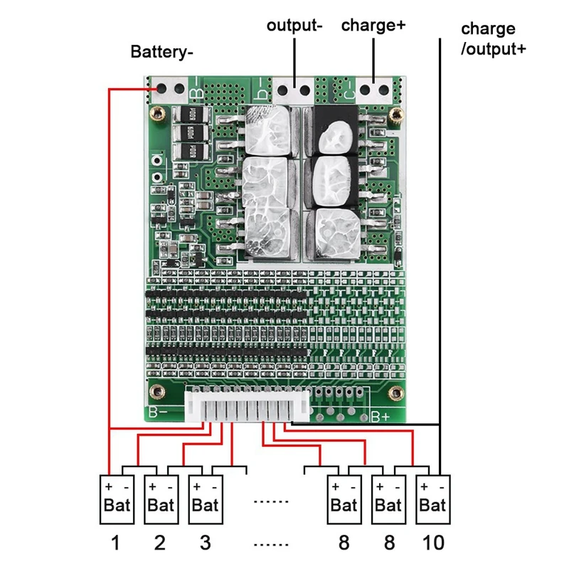 10S 36V 35A литий ионный Литий полимерный аккумулятор Защитная плата Bms Pcb для