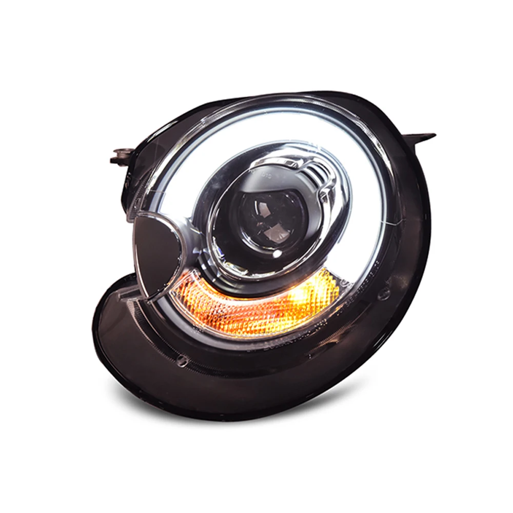 2pcs LED DRL Angel Lens Double Beam HID Xenon Headlamp Headlight Assembly For Mini Cooper R56