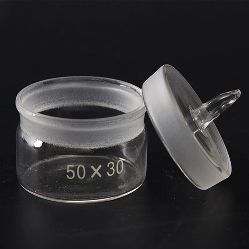 Clear Quartz Crucibles For Lab With Cover Low type Flat Quartz Weighing Bottle With Grind