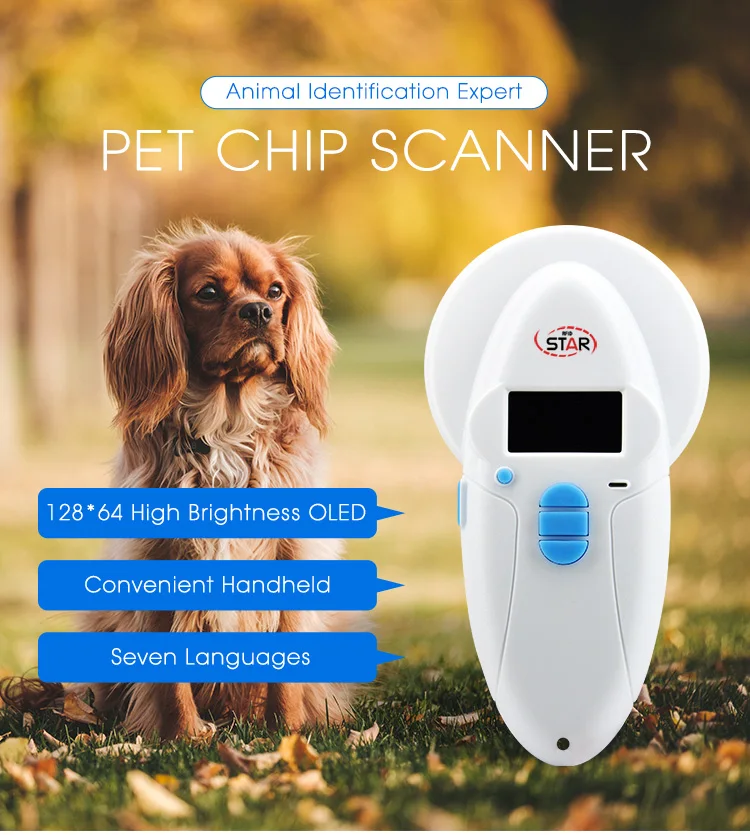 134,2 кГц/125 кГц rfid считыватель животных ISO чип Портативный OLED pet собака кошка RFID сканер для ISO FDX-B/FDX-A/HDX/EM4102 pet микрочипы