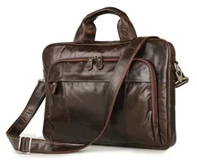 Maxdo Vintage Real Skin Genuine Leather Men Briefcase 14” Laptop Bag Portfolio Men Messenger Bags #M7334