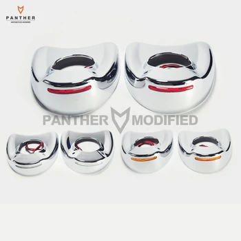 

Chrome LED Motorcycle Side Mirror Cover Fairing Mount Shell case for Harley Electra Glide 1996-2016
