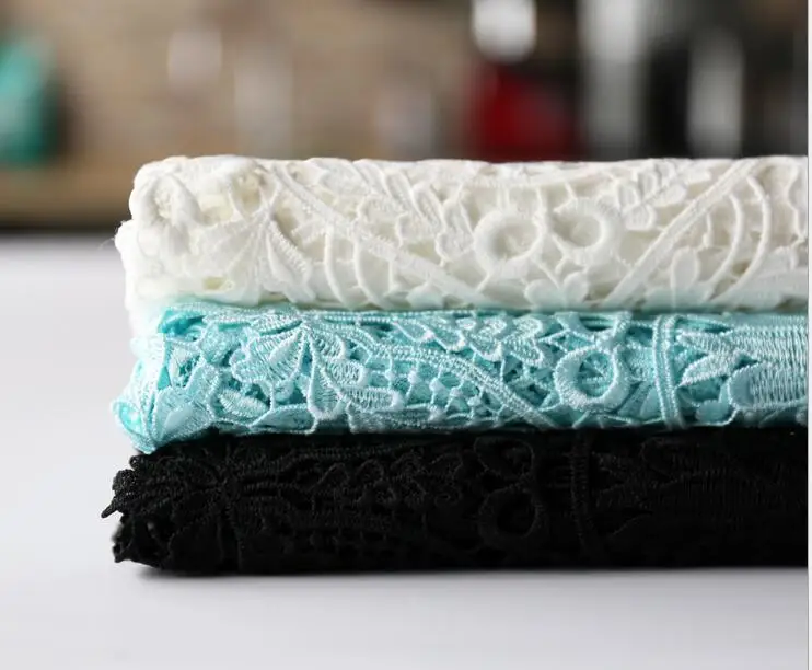 

2016 Water soluble lace embroidered fabric small fresh spring and autumn women's fashion dress with a cloth