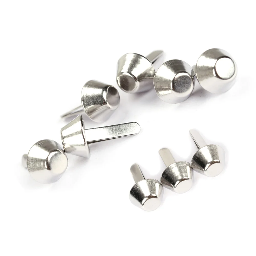 HOBBAGGO 100Pcs Flat Head Rivets Spikes Stud DIY Punk Bag Belt Leathercraft 10mm  E2shopping New