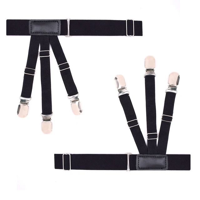 Mantieqingway Mens Sock Suspenders Men Garters High Elastic Band