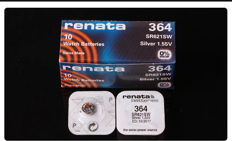 10 шт./лот Renata швейцарская батарея 364 SR621SW 1 55 в для часов Серебряный RENATA часы