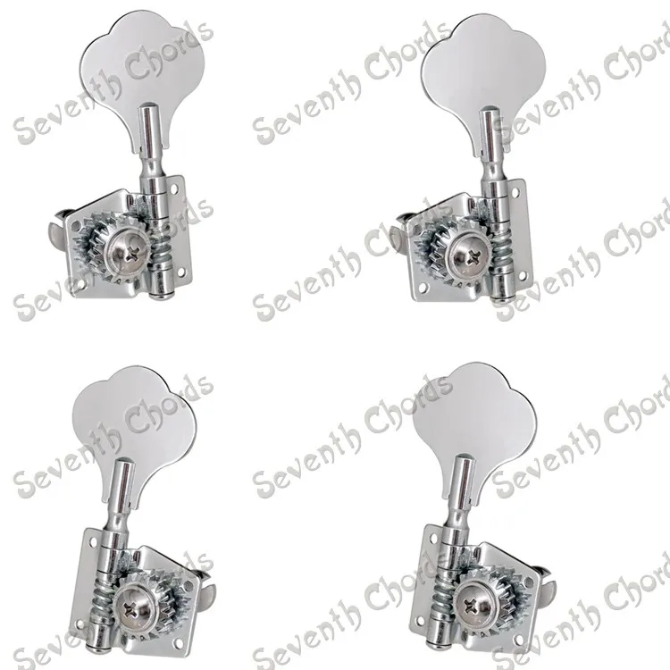 A Set 4 Pcs Chrome Open Gear Bass String Tuners Tuning Pegs Keys