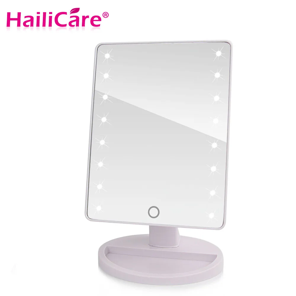 Pаспродажа Светодиодный сенсорный экран светодио дный зеркало для макияжа Professional Vanity Mirror с 16 22 светодио дный ными ламздоровье Красота Регулируемая ст...