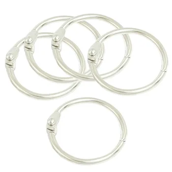 

5 pcs silver 30mm Od. Metal Staple Book Binder Loose Leaf Circlip Ring