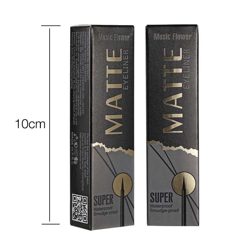 Music Flower Matte Black Liquid Eyeliner 24H Long Lasting Waterproof Quick-dry Eyeliner Pen Makeup Smooth Full Pigmnet Eye Liner