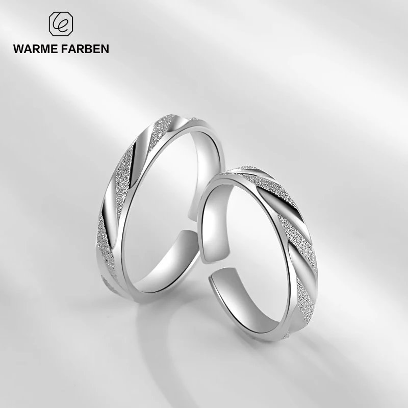 

Warme Farben 925 Sterling Sliver Ring for Lovers 3.4mm wide Adjustable Opening Wedding Ring for Men Lovers' Sliver Rings Gifts