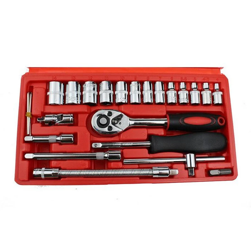 

Professional 46pcs 1/4-Inch Socket Set Car Repair Tool Ratchet Set Torque Wrench Combination Bit a Set of Keys