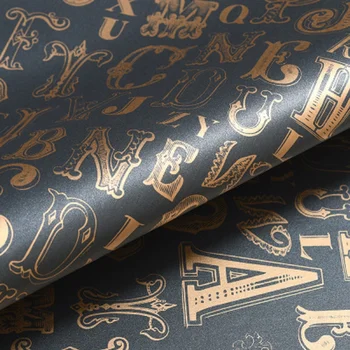 

vintage alphabet wrapping papers 10 sheets metallic letter black background papers gift wrap paper thick