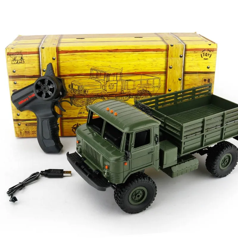 

2.4G 4WD Military Truck 1:16 RC Model Car Off-road Vehicle Simulation Toy Car Climbing Truck Remote Control Toys For Boys