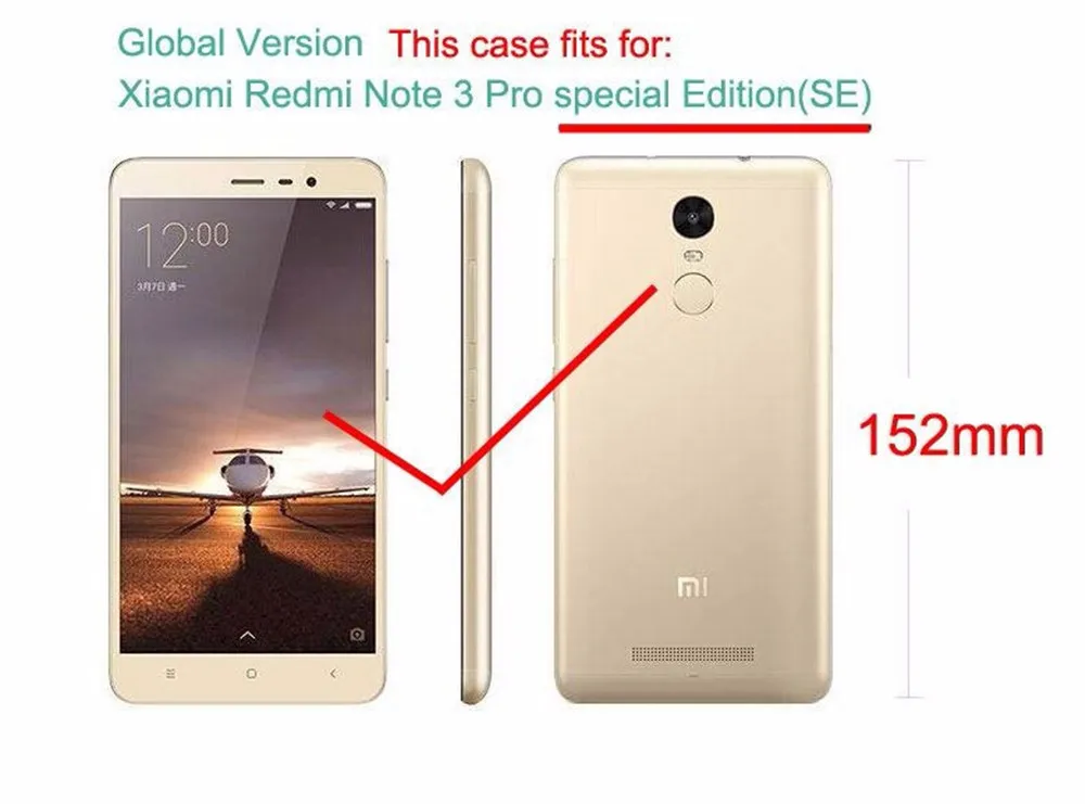 Raugee Case for Xiaomi Redmi Note 3 Pro Special Edition SE Global Version 152mm Clear TPU Back Cover Case for Redmi Note 3 6