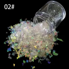 Неровные 10 г/бутылка для дизайна ногтей белый лед майларовая фольга оболочки блеск мощность Маникюр украшения инструменты SG-02