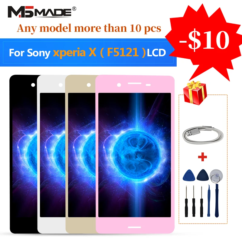 

5" Original For Sony Xperia X F5121 F5122 Display LCD Touch Screen Digitizer With Frame Assembly Parts Free Shipping For X LCD