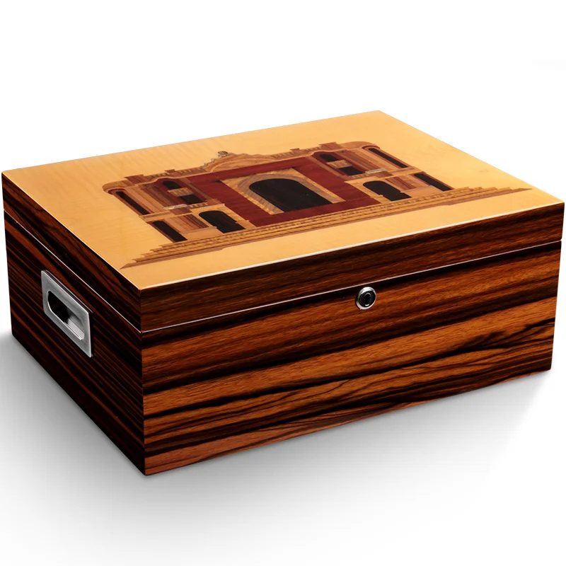 

luxury Cedar Wood Cigar Humidor Moisturizing Humidor Cabinet Cigar Case With Hygrometer Humidifier CA-051