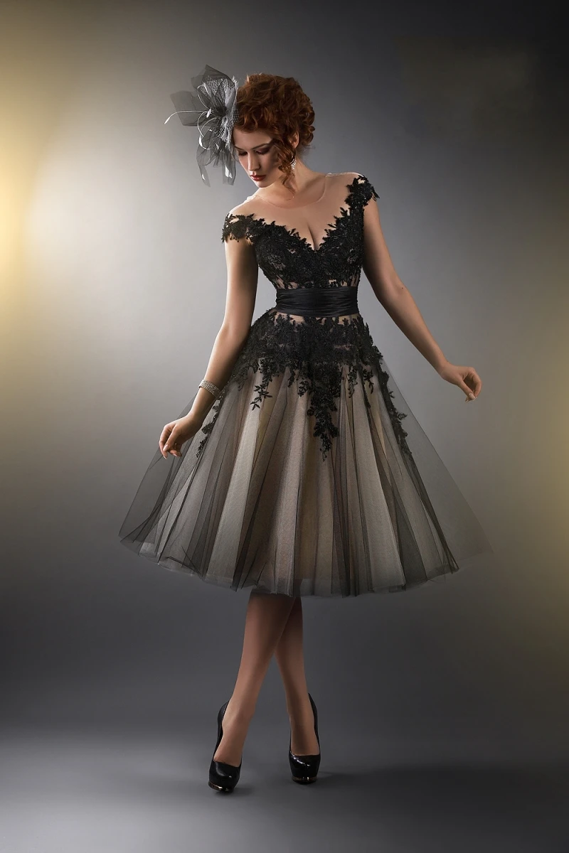Short Black Elegant Evening Dresses