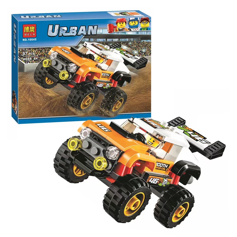 

2017 New Bela 10645 97Pcs City Figures Stunt Truck Model Building Kits Blocks Bricks Toys Vehicles For Children Compatible 60146