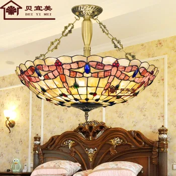 

European Tiffany ceiling retro shell Mediterranean Sea pastoral Ceiling Lights luminaria teto Ceiling Lamps For Home Decoration