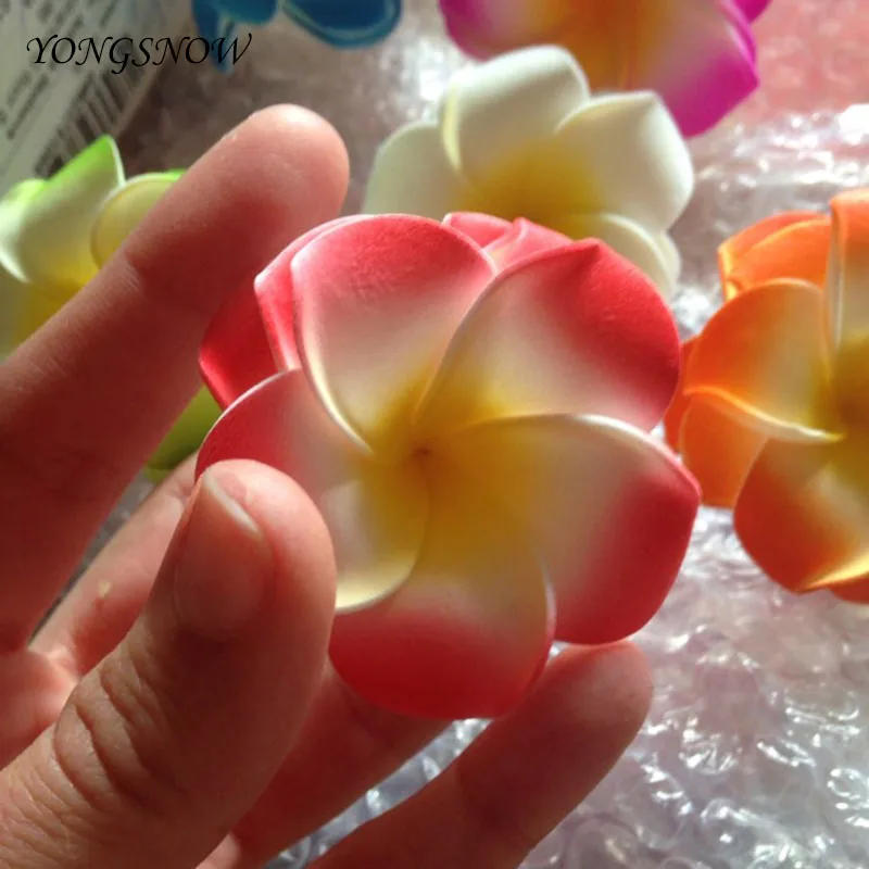 10 шт./лот Plumeria Гавайская ПЭ пена Французский искусственный цветок головной убор