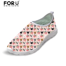 FORUDESIGNS/модные женские туфли на плоской подошве с принтом французского бульдога; Летние повседневные женские кроссовки; пляжные лоферы; женская обувь