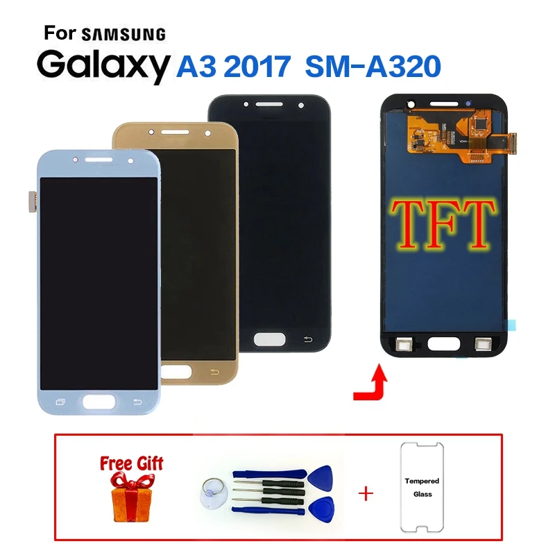 Цена Для samsung Galaxy A3 2017 a320 SM A320F ЖК экран Замена для samsung SM A320FL A320Y ЖК модуль