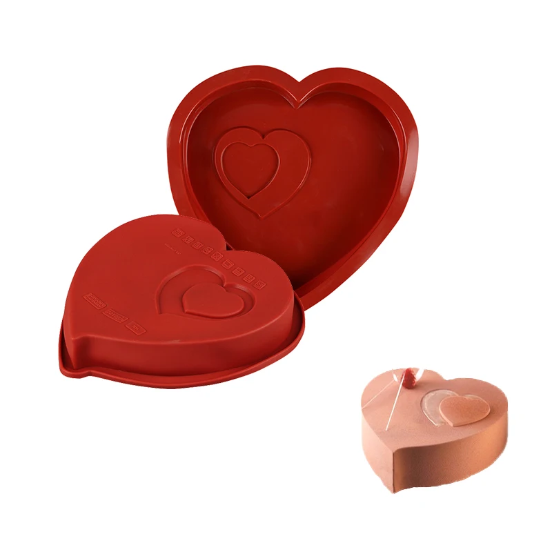 

3D Silicone Molds Baking Tools For Heart Shape Cakes Chocolate Brownie Mousse Kitchen Accessrice