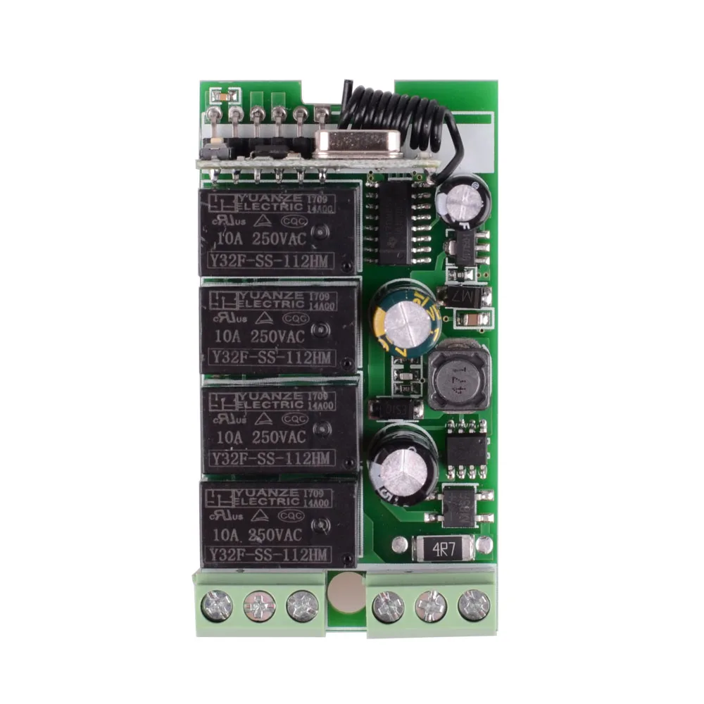 CJY-220-4 AC 220V 10A 433 MHz 4 CH Channel беспроводной RF реле дистанционного управления приемник Интегральные схемы