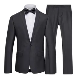 Qzhihe серый мужской деловой повседневный костюм жениха Свадебный жакет, на одной пуговице, костюм из 2 предметов XF013