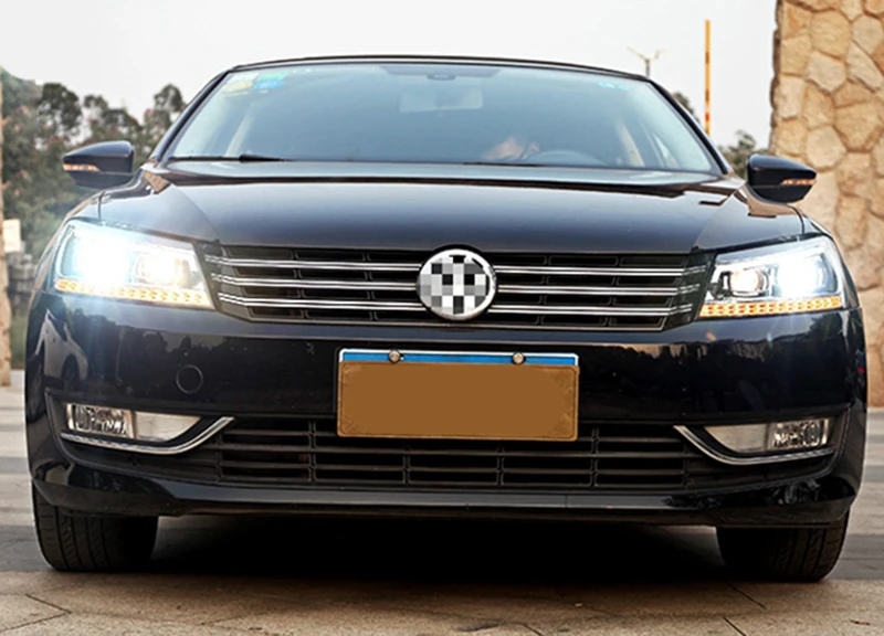 Автомобильный головной светильник для Volkswagen VW Passat B7 2011-15 US Verson головной светильник светодиодный динамический сигнал плавающий светильник Биксеноновая линза луч светильник