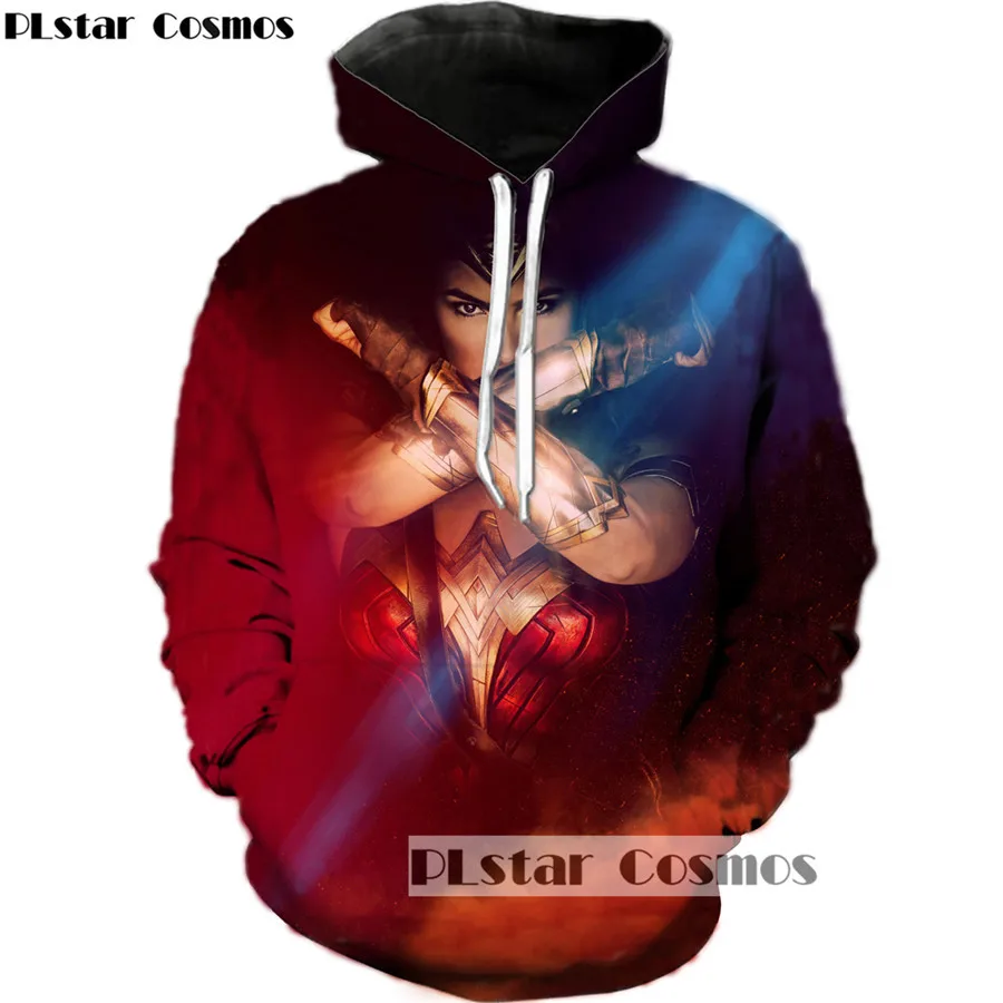  PLstar Cosmos Creative 3D Superhero Printed Hoodie Wonder Woman Print Hoodies Women Princess spring