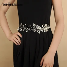 TOPQUEEN SH07 перламутровый пояс с атласной лентой модные свадебные пояса из Бисера модный пояс Хрустальный пояс невесты