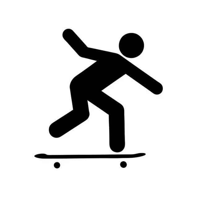 13.7*15CM Skateboarding Cartoon Car Stickers Personalized Custom Vinyl Car Decorative