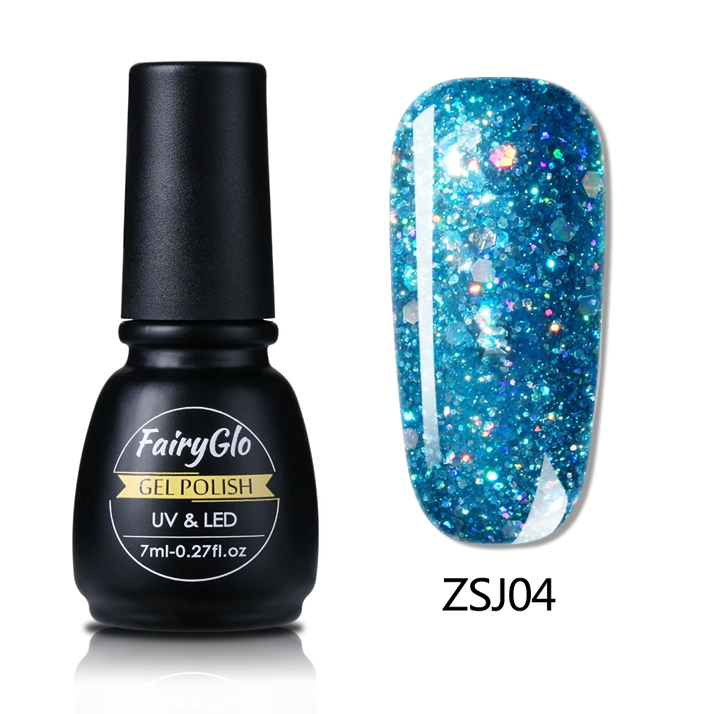 FairyGlo 7 мл Алмазный УФ-гель для ногтей длинный последний Гибридный Гель-лак краска Лаки лак для ногтей замочить от полупостоянного - Цвет: ZSJ04