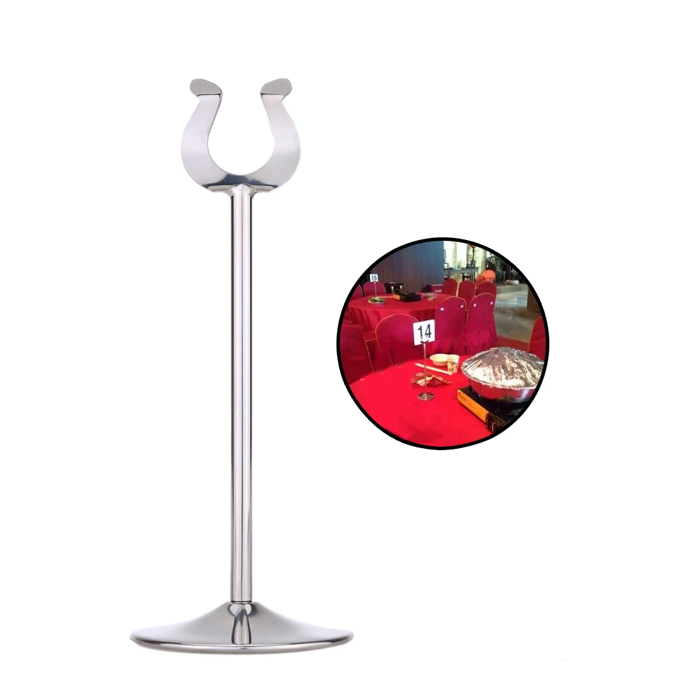 

8"/12'' Stainless Steel U Shaped Table Number Place Card Menu Holder Stand for Wedding Restaurant Party Festival Decoration