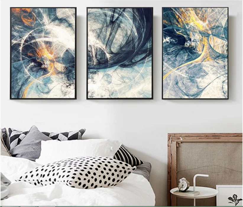 Abstract Art 3 Pieces Canvas Paintings Modular Pictures Wall Art Canvas for Living Room Decoration No Framed