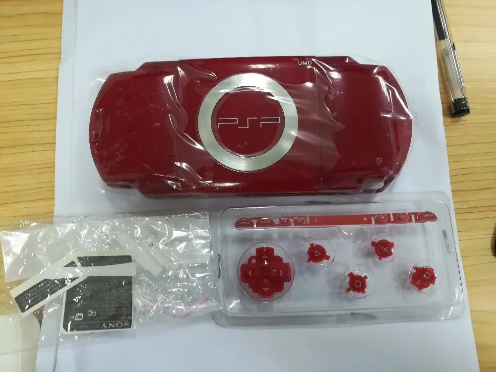 Red Full Housing Shell Faceplate Case Repair Replacement for Sony PSP