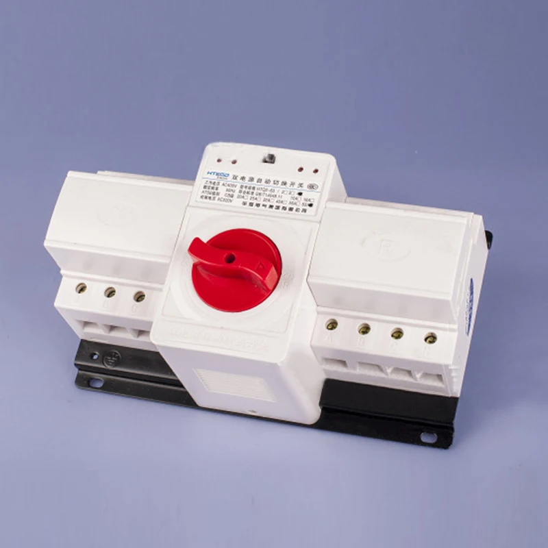 

1pc 63A 2P 50HZ/60HZ Dual Power Automatic Transfer Switch 150mmx137mmx118mm CB Level