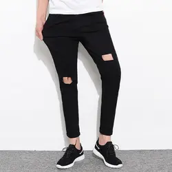 Модные Для мужчин джинсы черный, белый цвет Slim Fit Для мужчин s джинсы брюки 2018 летние джинсовые брюки мужские хлопок стрейч обтягивающие