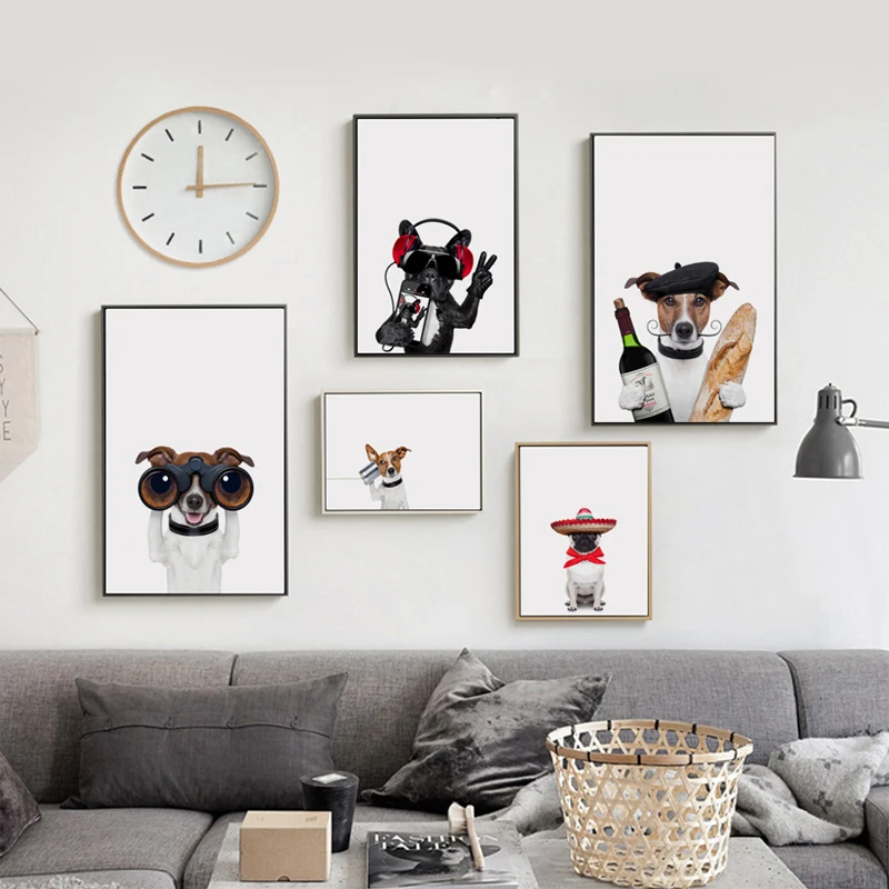 Fashion Funny Dog Animals Canvas Art Painting Poster Print A4 Picture Wall Photo Home Decoration For Living Room | Дом и сад