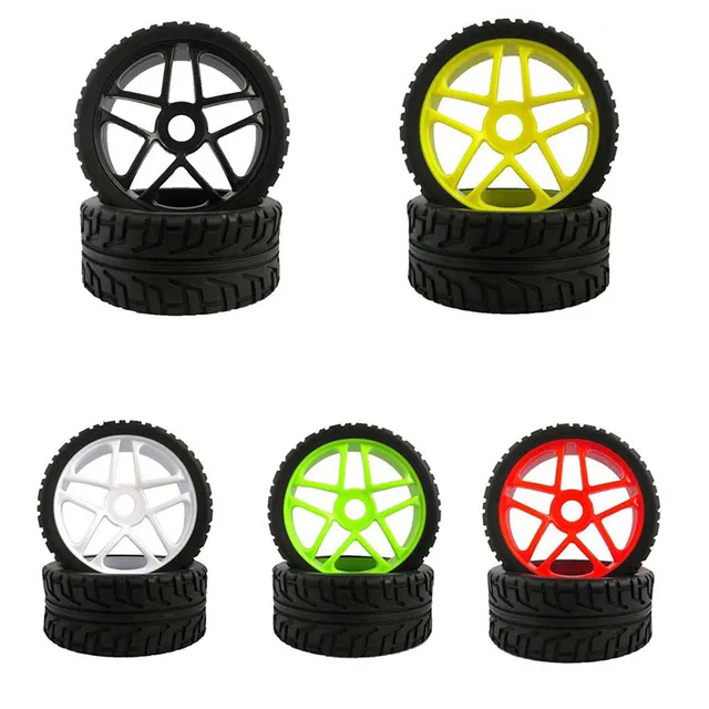 Best Price 4PCS 100mm Racing Wheel Tire Kyosho MP9 Black Rubber Tyre with Plastic Wheel Hub for 1:8 RC SUV Petrol Racing Car Modified Parts