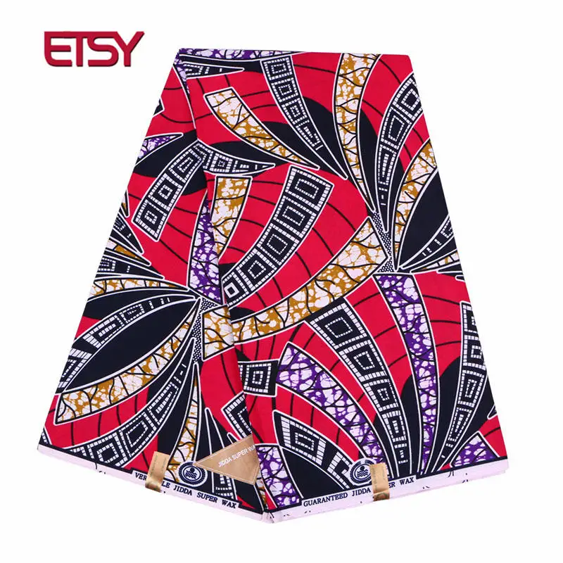 

African 100% Polyester Wax Prints Fabric ankara wax print fabric Wax High Quality 6 yards Africa Fabric for Party Dress FP6085