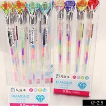 Супералмазные Радужная гелевая ручка 0,8 мм подарок lucky ручки 12 шт./лот
