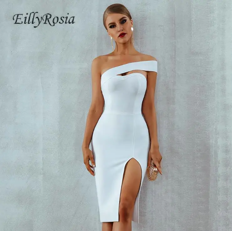 simple white cocktail dress