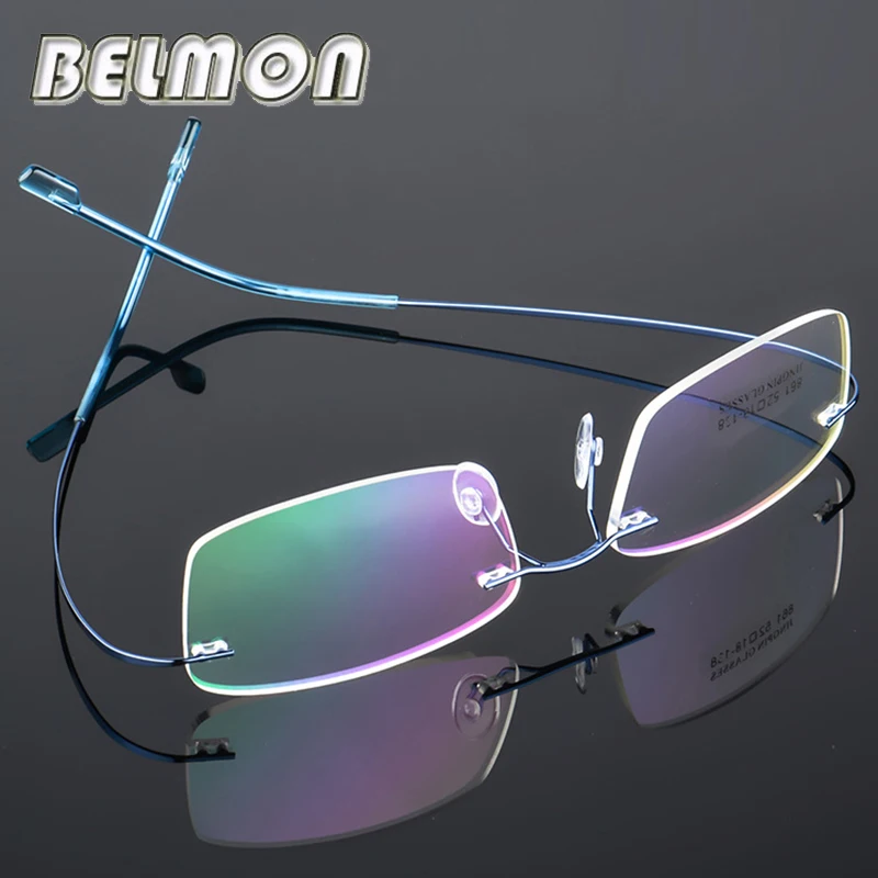 

Spectacle Frame Rimless Ultra-light Eyeglasses Women Men Computer Optical Glasses For Male Female Transparent Clear Lens RS100