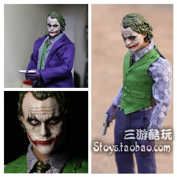 

1:6 scale Super flexible male figure Batman JOKER Heath Ledger Movable eyes 12" action figure doll Collectible Model toy No box