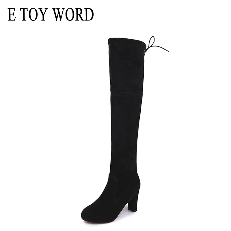 

E TOY WORD Faux Suede Slim Boots Sexy over the knee high women snow boots women's fashion winter thigh high boots shoes woman